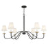 6-Light Chandelier in Black with Natural Brass Accents