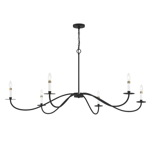 6-Light Chandelier in Matte Black