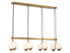 Abella 8-Light Linear Chandelier in Warm Brass