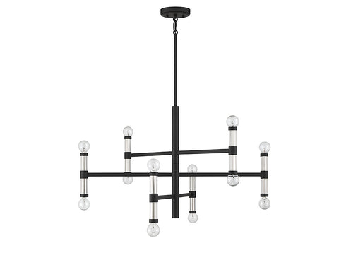 Kingsburg 12-Light Chandelier in Matte Black