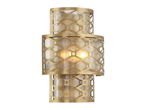 Mannheim 2-Light Wall Sconce in Warm Brass