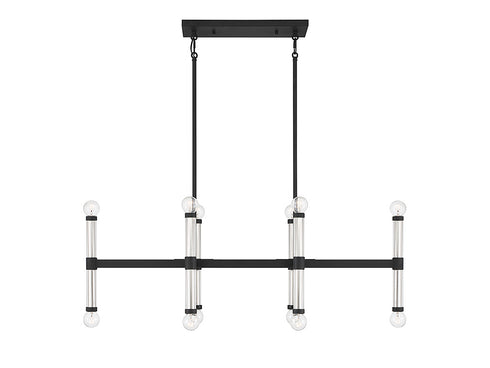 Kingsburg 12-Light Linear Chandelier in Matte Black