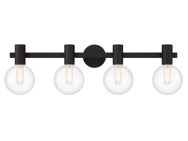 Wright 4-Light Bathroom Vanity Light in Matte Black