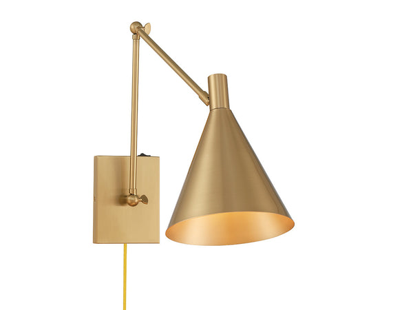 Pharos 1-Light Adjustable Wall Sconce in Noble Brass by Breegan Jane