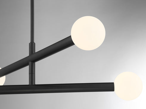 4-Light Chandelier in Matte Black