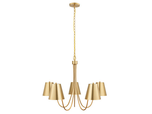 5-Light Chandelier in Matte Black