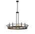 Icarus 10-Light Chandelier in Burnished Brass with Walnut