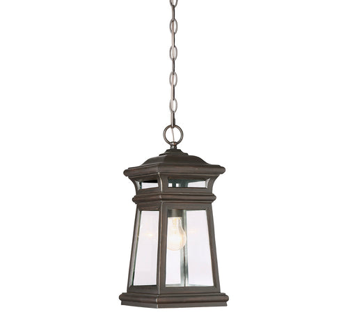 Taylor 1-Light Outdoor Hanging Lantern in English Bronze with Gold