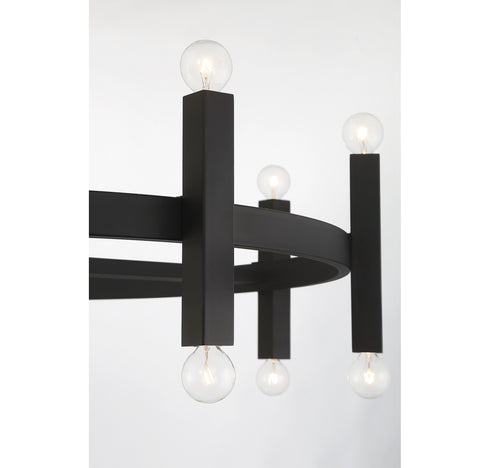 16-Light Chandelier in Matte Black