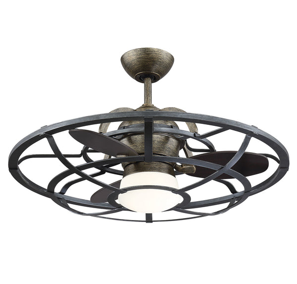 Alsace LED Fan D'Lier in Reclaimed Wood