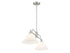 2-Light Linear Chandelier in Natural Brass