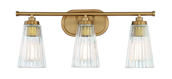 Chantilly 3-Light Bathroom Vanity Light in Warm Brass