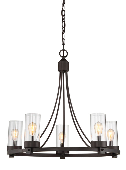 5-Light Chandelier in Matte Black