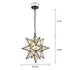 Moravian Star Pendant Chandelier Seeded Glass Black 19 Inches