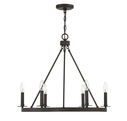 6-Light Chandelier in Matte Black