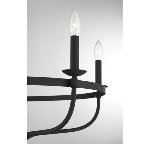5-Light Chandelier in Matte Black