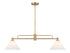 2-Light Linear Chandelier in Natural Brass