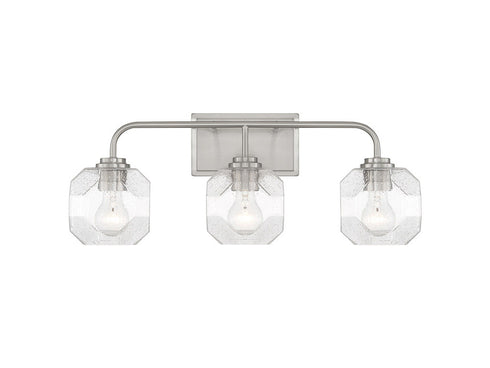 Baldwin 3-Light Bathroom Vanity Light in Satin Nickel