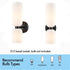 Pitigliano 2-Pack Modern Black Wall Sconces 2-Light Vanity Light, Milky White Glass
