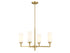 4-Light Chandelier in Natural Brass