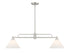 2-Light Linear Chandelier in Natural Brass