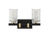 Keene 2-Light Bathroom Vanity Light in Matte Black with Warm Brass Accents