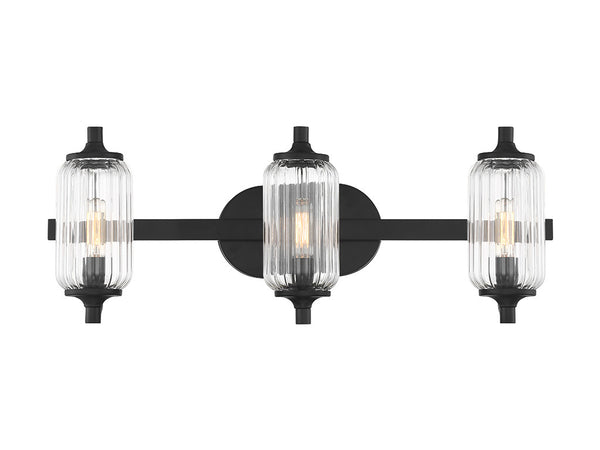 Holton 3-Light Bathroom Vanity Light in Matte Black