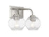 Baldwin 2-Light Bathroom Vanity Light in Satin Nickel