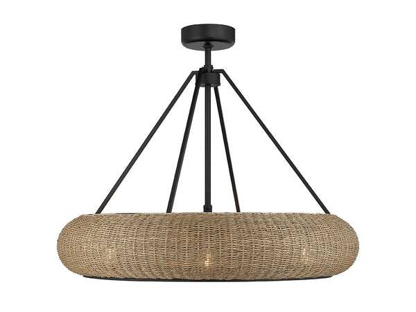 Gaia 6-Light Fan D'Lier in Matte Black by Breegan Jane