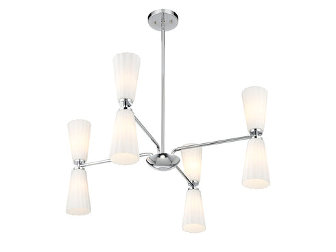 8-Light Chandelier in Natural Brass