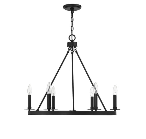 6-Light Chandelier in Matte Black