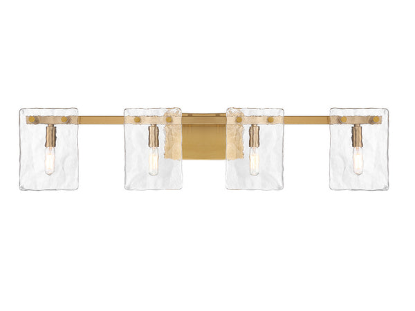 Genry 4-Light Bathroom Vanity Light in Warm Brass