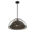 Trentino 3-Light Pendant in Gunsmoke with Gray Rattan