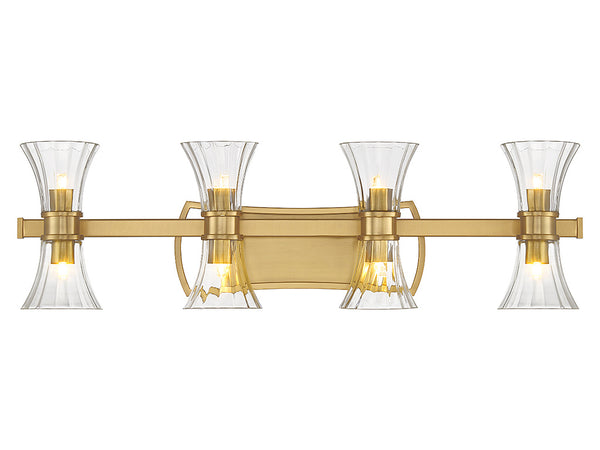 Bennington 8-Light LED Bathroom Vanity Light in Warm Brass