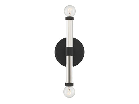 Kingsburg 2-Light Wall Sconce in Matte Black