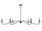 6-Light Chandelier in Matte Black