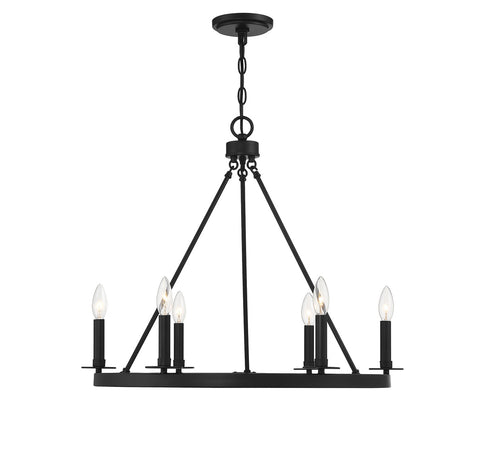 6-Light Chandelier in Matte Black