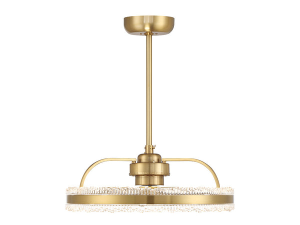 Corona LED Fan D'Lier in Warm Brass