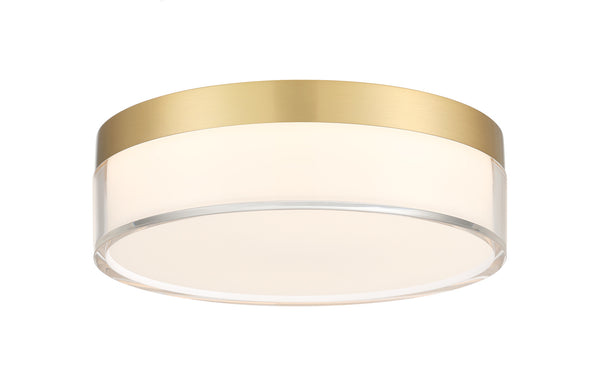Clarion 7" 5CCT LED Acrylic Ceiling Light in Brass