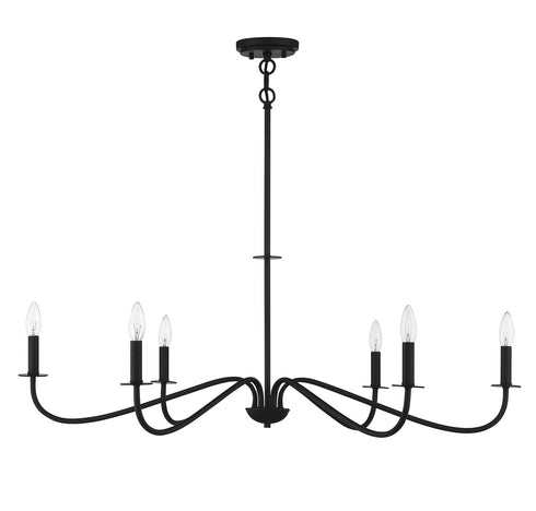 Jasmine 6-Light Chandelier in Matte Black
