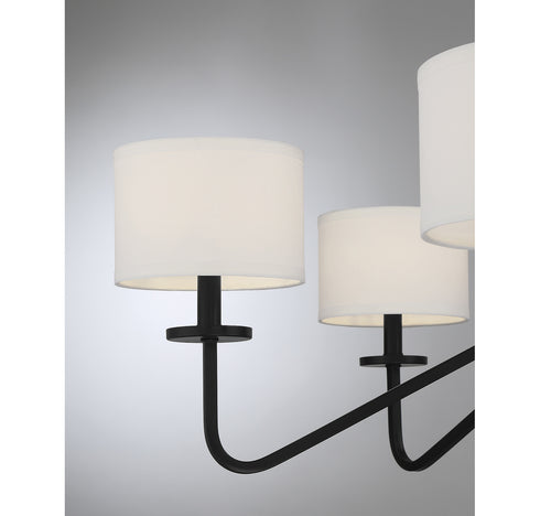 6-Light Chandelier in Matte Black