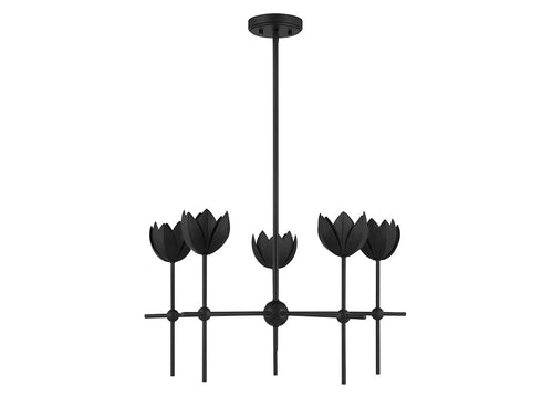 5-Light Chandelier in Matte Black