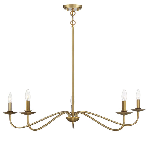 5-Light Chandelier in Matte Black
