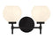 Hannah 2-Light Bathroom Vanity Light in Matte Black