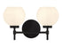 Hannah 2-Light Bathroom Vanity Light in Matte Black