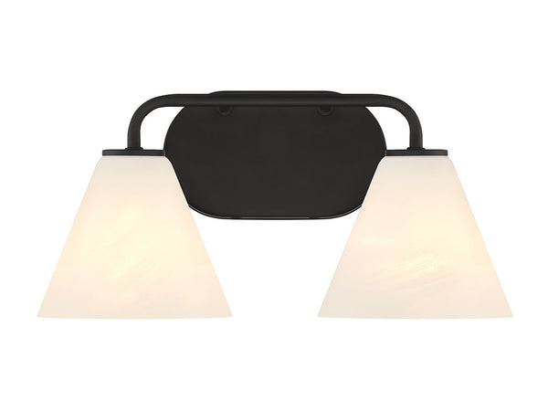 Blair 2-Light Bathroom Vanity Light in Matte Black