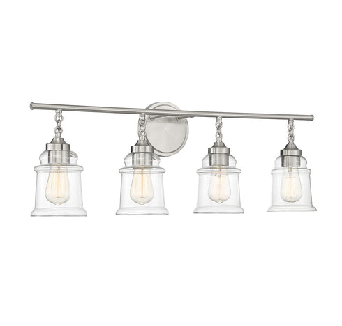 Fuller 4-Light Bathroom Vanity Light in Satin Nickel