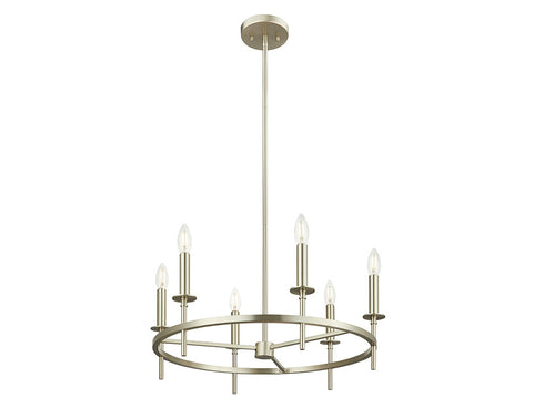 6-Light Chandelier in Brushed Nickel