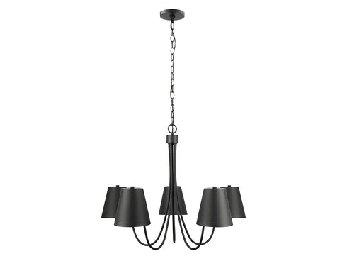 5-Light Chandelier in Matte Black