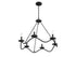 6-Light Chandelier in Matte Black